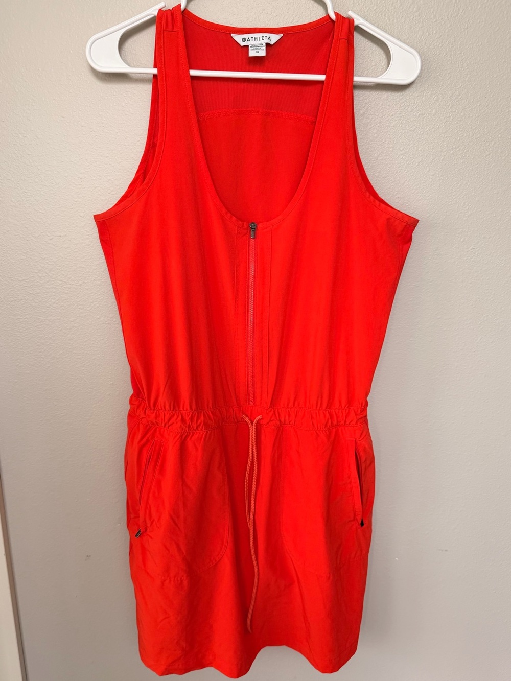 Athleta Vibrant Coral Red Athletic Tank Dress
